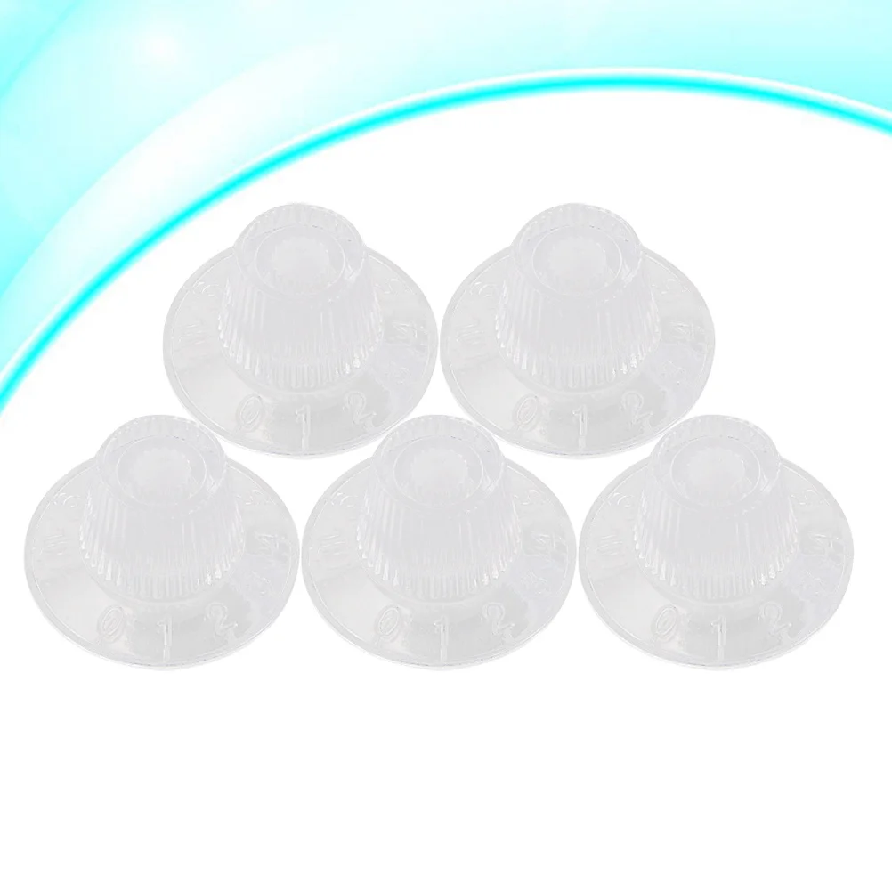 

5Pcs Transparent Guitar Amplifier Volume Tone Knobs Plastic Replacement Durable Parts for Electric Guitar Bass Control