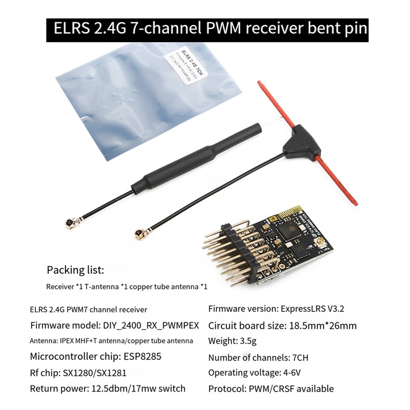 For CYCLONE ELRS 2.4G PWM Receiver Expresslrs RX 2400RX PWM/CRSF PCB For RC FPV Drone Quadcopter