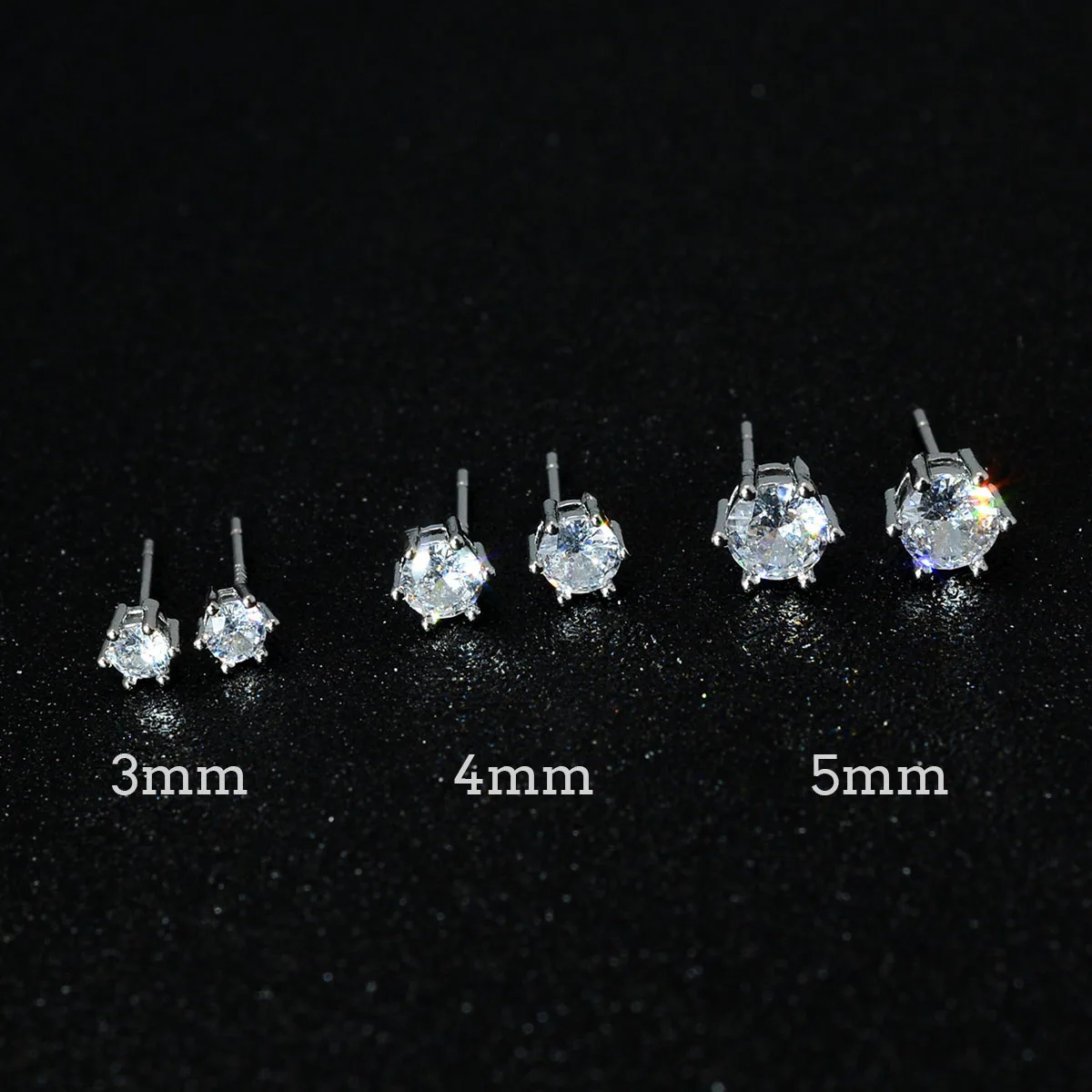 1Pair 3/4/5mm Crystal Stud Earring For Women Girls Charm Shiny Zircon  Piercing Earring 2024 Fashion Wedding Party Fine Jewelry image 5