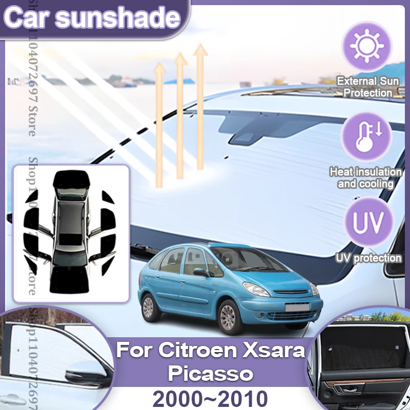 Car Full Coverage Sunshade For Citroen Xsara Picasso Accessories 2000 2001 2002 2003 2004 2005 2006 2007 2008 2009 2010 Anti-UV