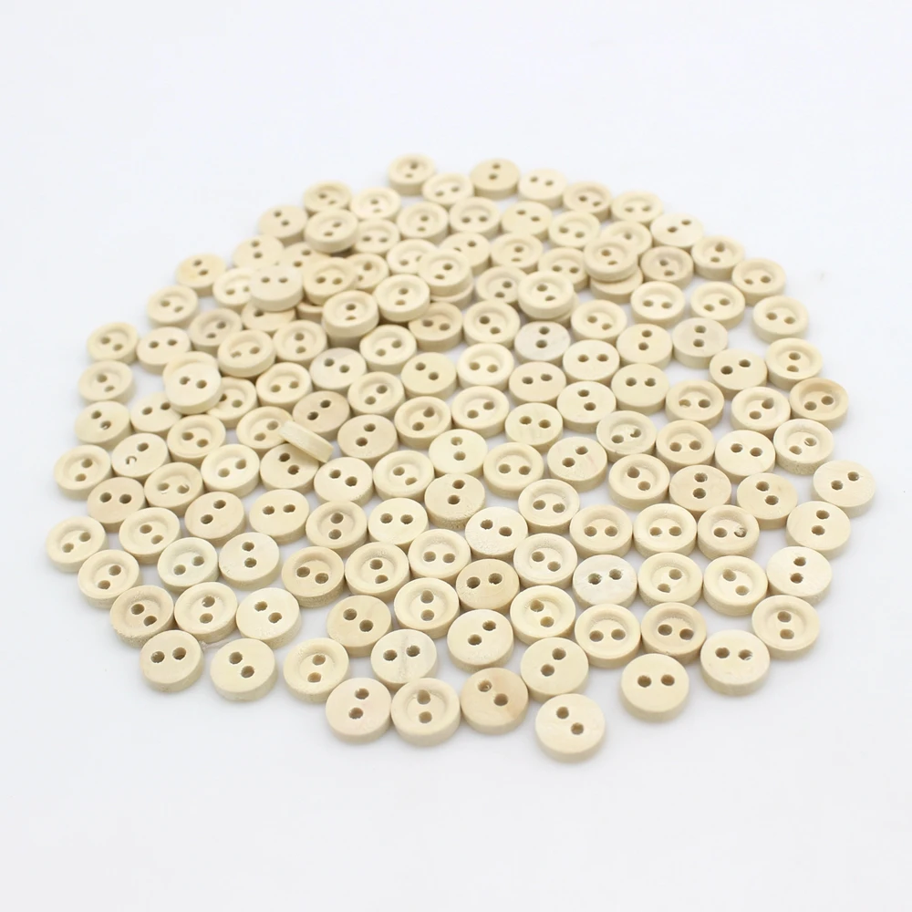 100 or 200pcs/ pack Round Wood Buttons Clothing Crafts Accessories Gift Card DIY Handmade Sewing Scrapbooking Accessories