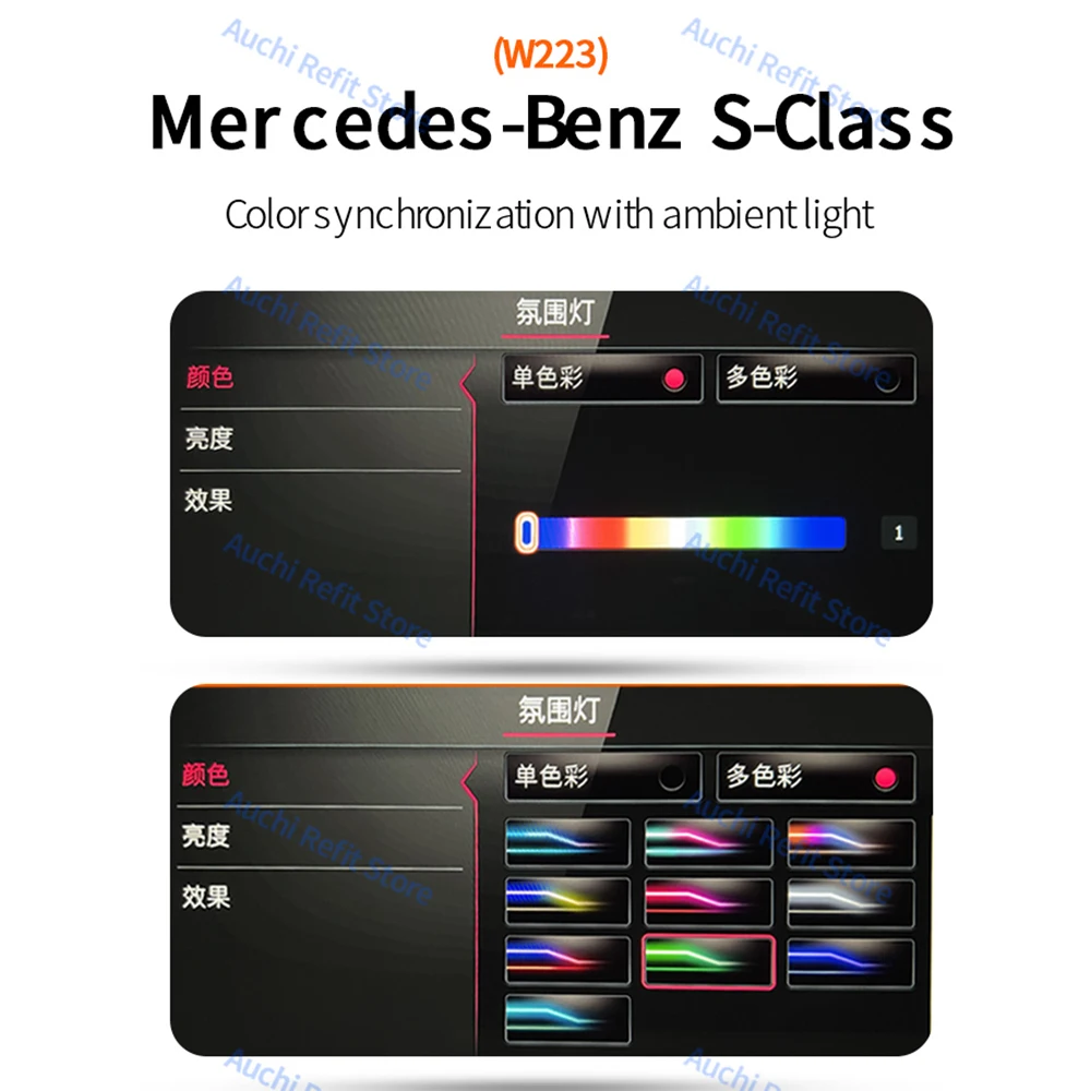 Car LED 64 Color 3D 4D Rotating Tweeter Speaker For Mercedes Benz Maybach S-Klass W223 S500L Horn Ambient light Retrofit kit