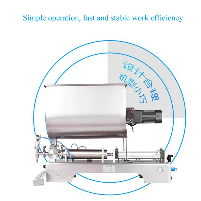 Máquina de enchimento de mistura horizontal para pasta de feijão de molho de tomate com partículas máquina de enchimento pneumática de manteiga de amendoim