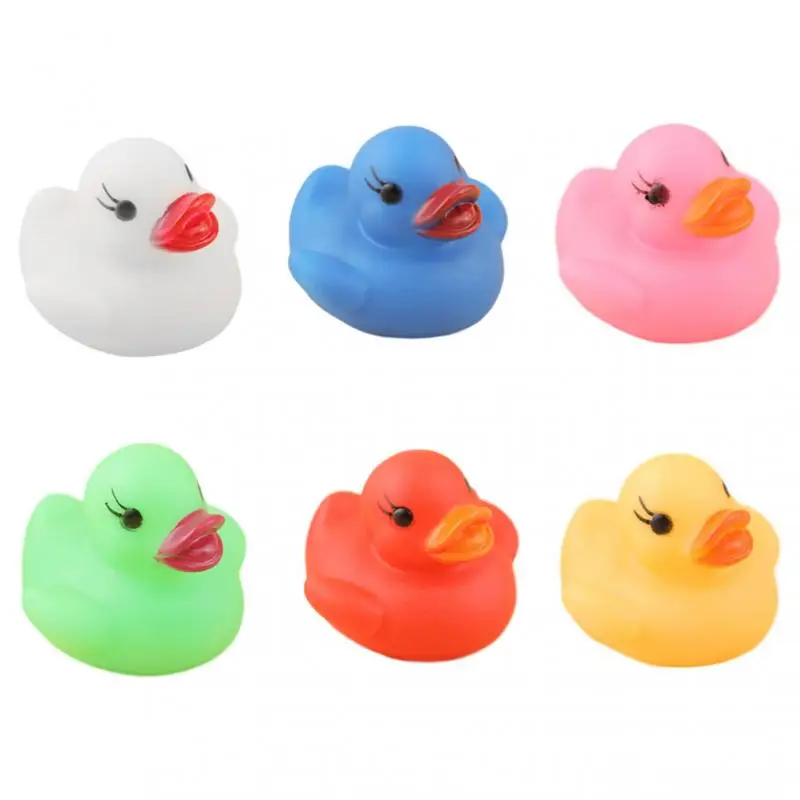 Baby Duck Bath Toys Kids Led Lighting Up Water Floating Toy Luminous Swim Rubber Ducks Toys For Children Classic Baby Water Toy