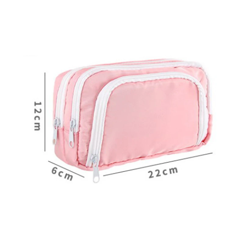 Astuccio per matite di grande capacità astuccio per matite semplice in tinta unita borsa per cancelleria di moda carina forniture per ufficio scolastico regali