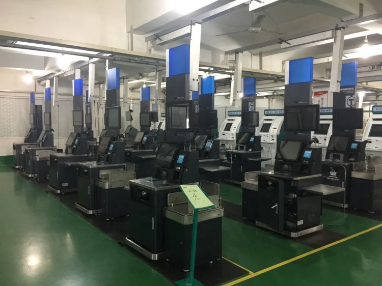 قارئ الماسح الضوئي الطابعة متقبل النقد سوبر ماركت الخدمة الذاتية دفع آلة الخروج كشك بطاقة آلة POS