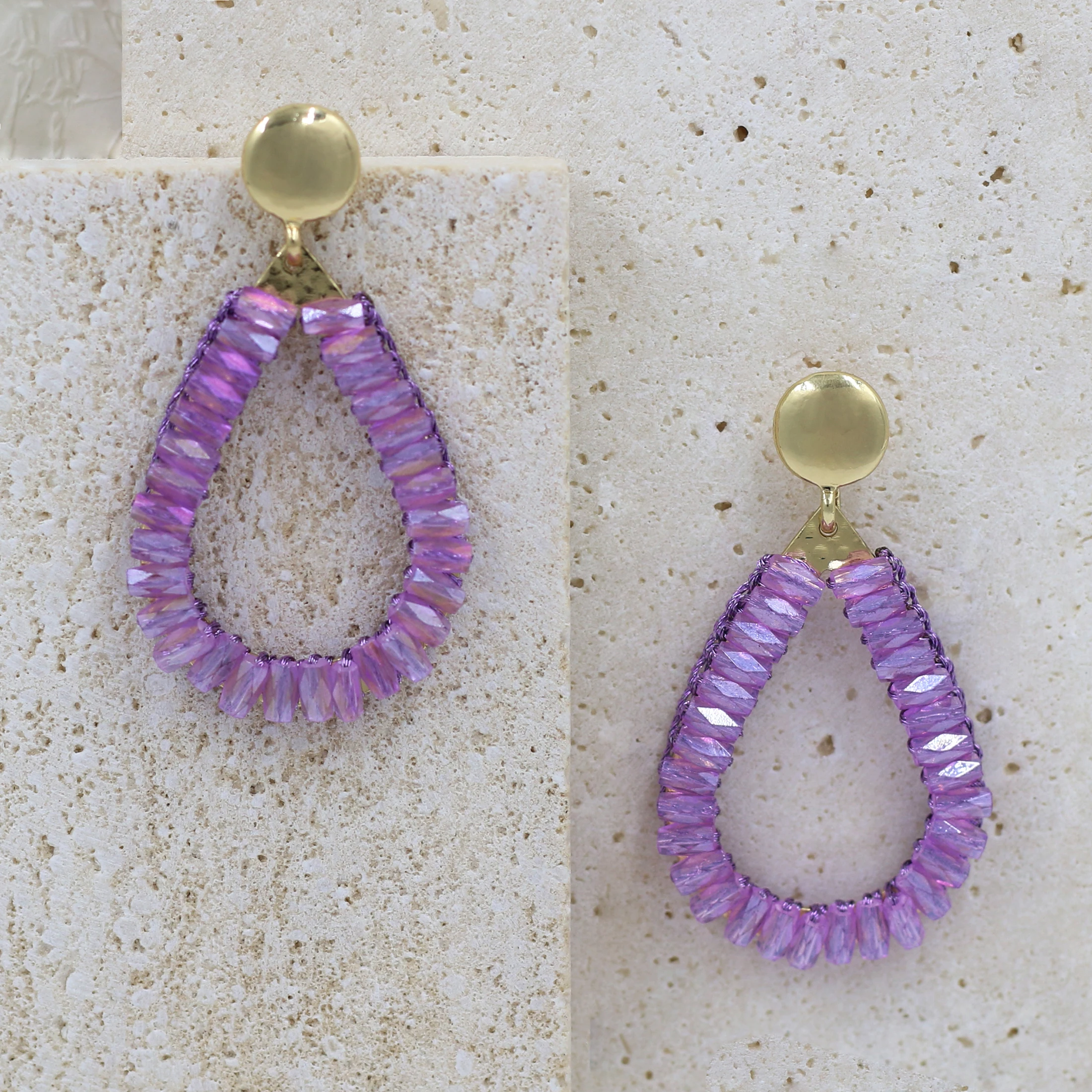 INKDEW Water Drop Earrings Handmade Crystal Beads Earrings For Women Jewelry Big Long Earrings Metal Ear Fashion Jewelry EA088