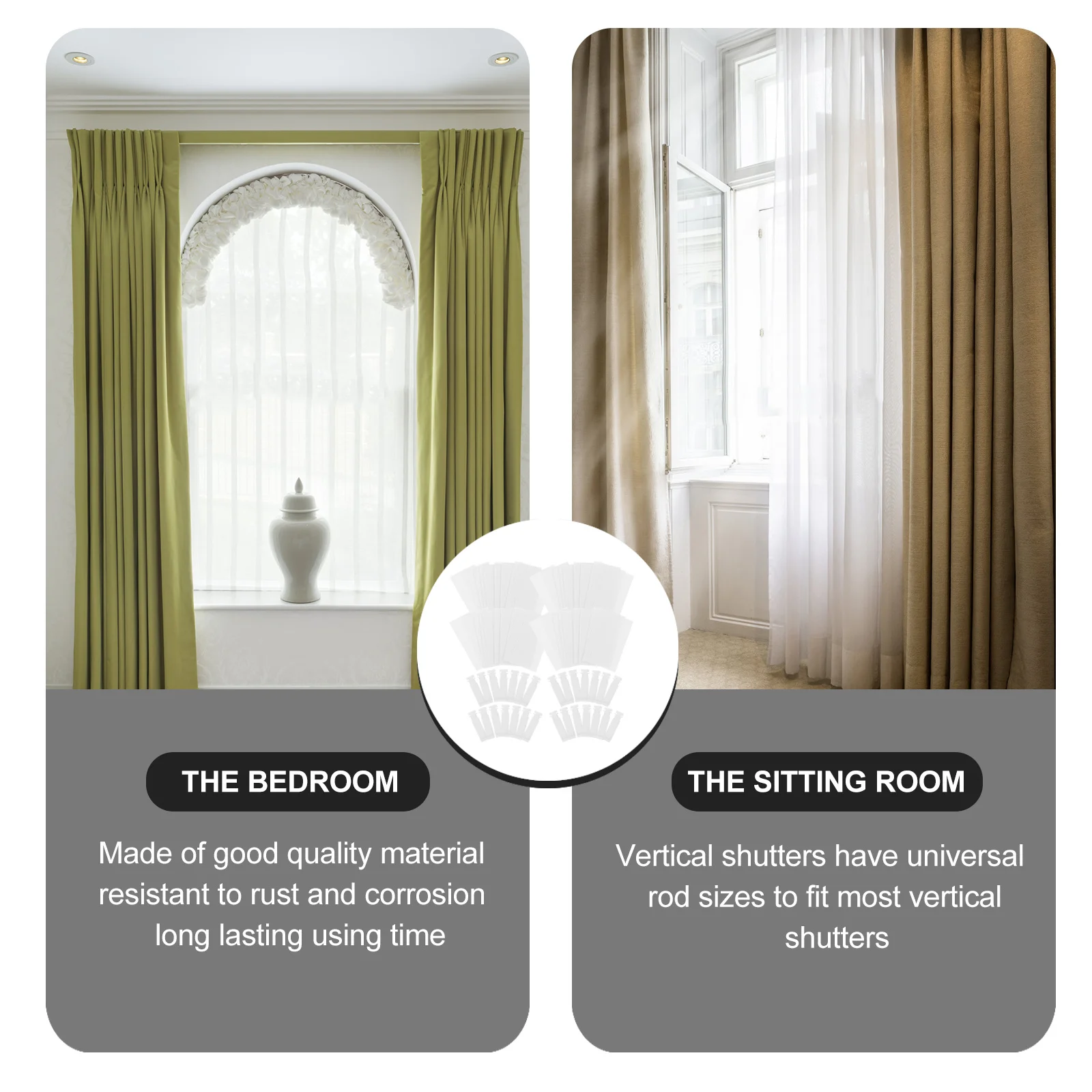 2 مجموعات واضح أعمى المثبتات بوم المواد سهلة التركيب الستائر الرأسية إصلاح علامات التبويب والسيقان عمودي أعمى إصلاح علامات التبويب #4