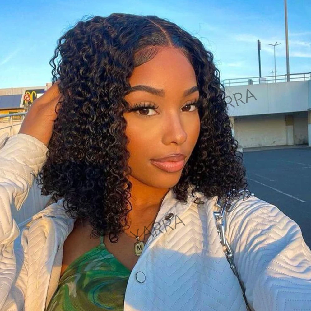 Glueless Curly Bob Lace Human Hair Wigs For Black Women Pre Plucked Brazilian Hair 4x6 Deep Wave Lace Closure Wig Ready To Wear