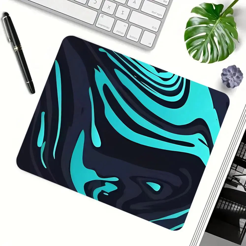 

Dense Black Contour Desk Mat, Premium Bound Edge Non‑Slip Mouse Pad