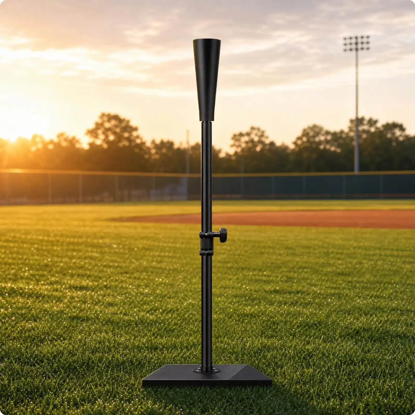 Portable Baseball Tee Ball Stand with Metal Support Adjustable Height for Kids Adult Batting Practice Equipment