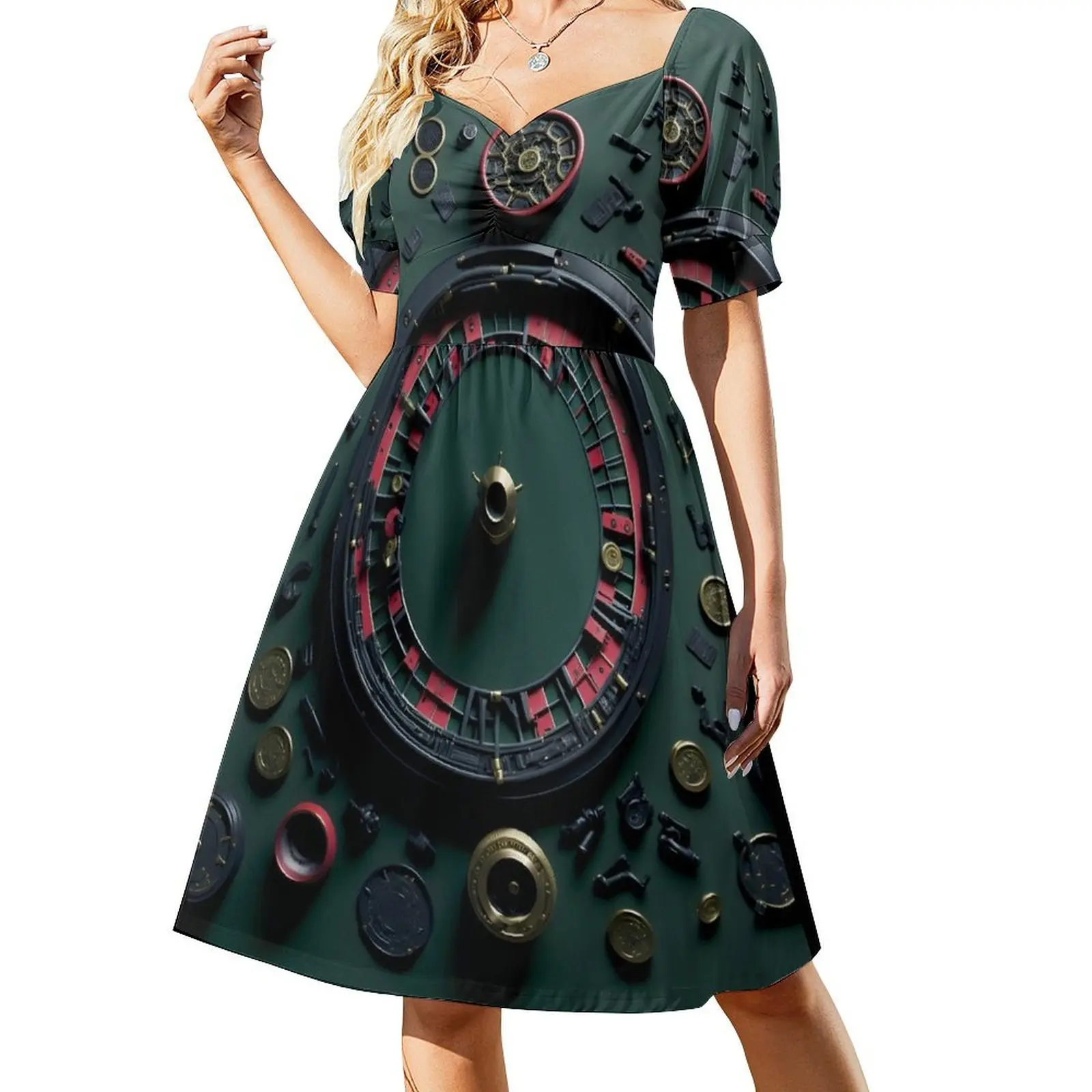 

Casino roulette wheel Short-Sleeved Dress beach outfits for women summer dress womens 2025