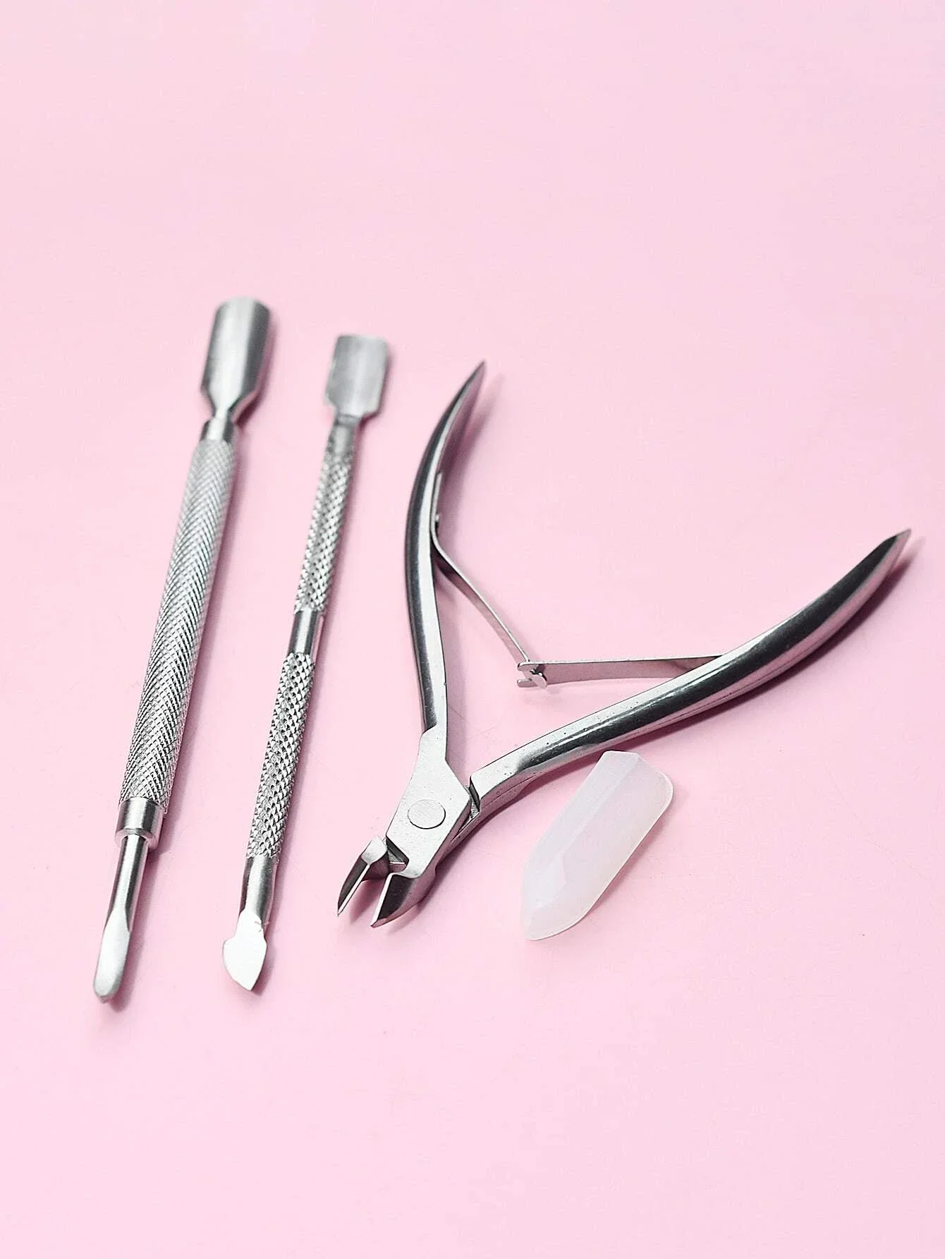 مجموعة أدوات إزالة الجلد الميت للأظافر مكونة من 3 قطع، مقصات أظافر من الفولاذ المقاوم للصدأ سريعة الجودة للرجال والنساء لتنظيف الأظافر