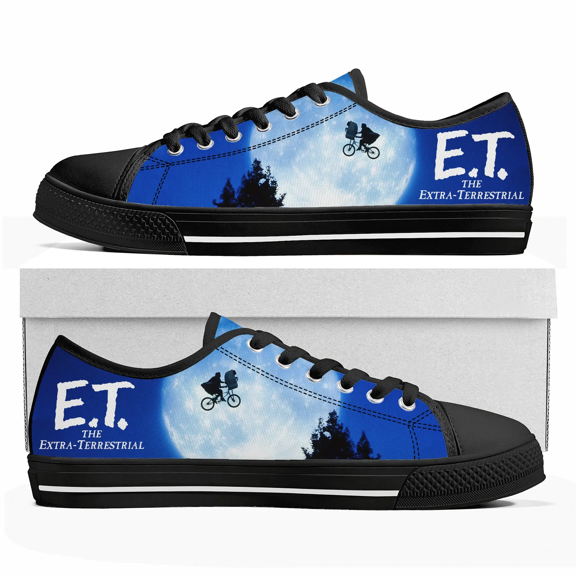 

Э.Т. Низкие кроссовки The Extra-Terrestrial Movie, мужские и женские парусиновые кроссовки для подростков, повседневная обувь на заказ, обувь на заказ