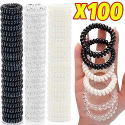 1-100Pcs Large Spiral Hair Ties 45mm Spiral Hairs Bands Coil Hair Bands Telephone Cord Bobbles No Trace Strong Hold Waterproof