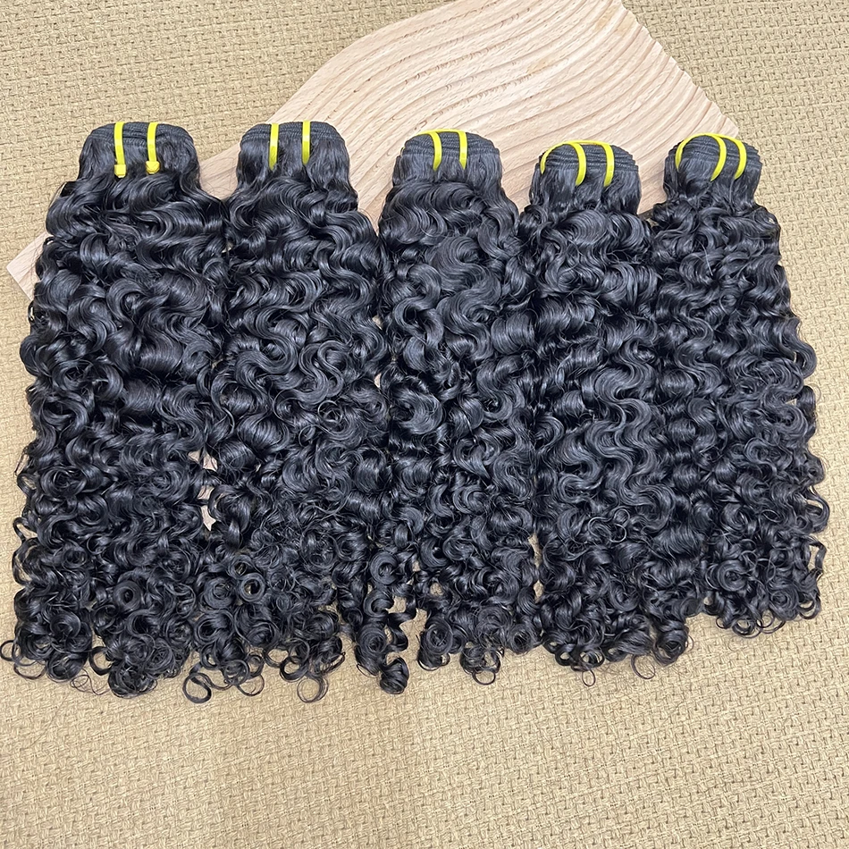 Birmese lockiges Echthaar-Bündel # 1B natürliche Farbe gewellt rohes reines Haar Weave Extensions federnd lockiges 100 % Echthaar für Frauen – Detail 17