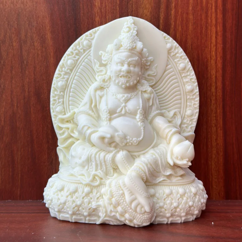 

Ivory Nut Carved Yellow God of Wealth Buddha Ornament Tibetan Tantra God of Wealth Bodhisattva Rufa Solemn Buddha Home Car