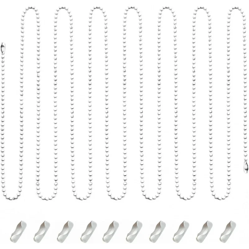 Ceiling Fan Pull Chain Extender, 12Feet 3mm Diameter Beaded Ball Light Extension with 10 Matching Connectors(