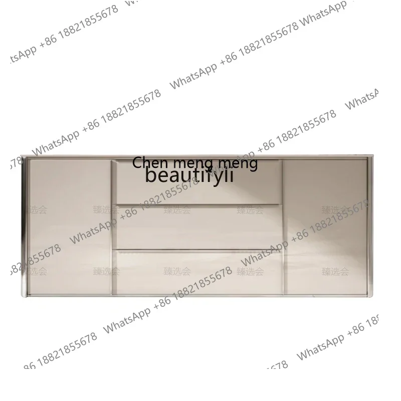 

zq1Italian style, solid wood rock slab dining side, modern simple living room and dining room, light luxury, entrance cabinet