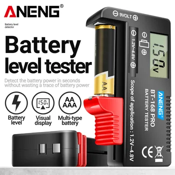 Digitaler Lithium-Akku ANENG BT-168 PRO Tester, Ladungsanalysator mit karierter Kapazität, Anzeigeprüfung, AAA AA-Knopfzelle, universell