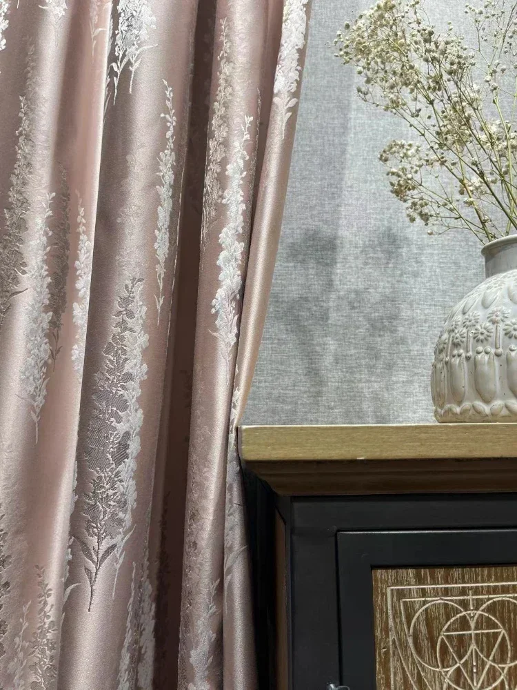 Girly Pink Lavender High Precision Jacquard Living Room Bedroom Dining Room Curtains Curtains for Living Dining Room Bedroom