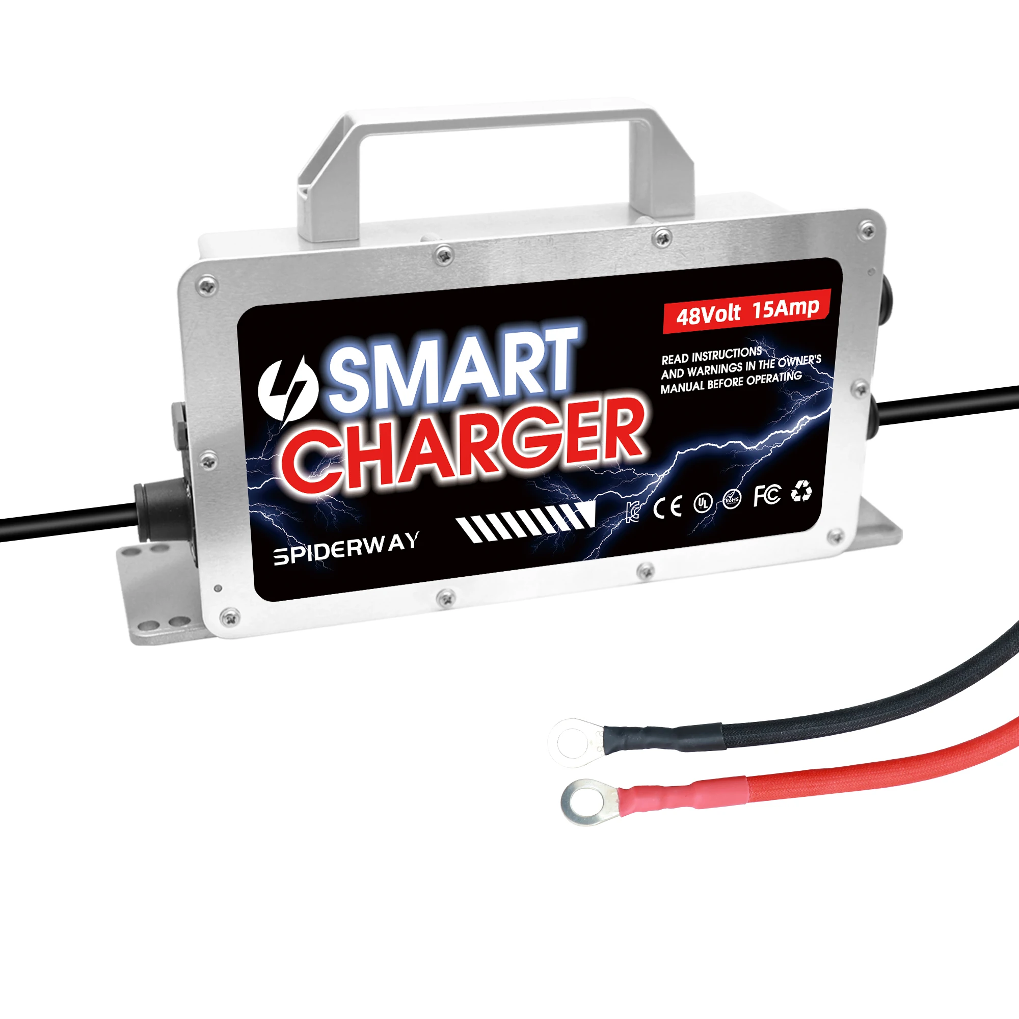 48 Volt 15 AMP Battery Smart Charger On Board for EZGO Club Car Yamaha Golf Cart IP67 Waterproof Lead-Acid Batteries