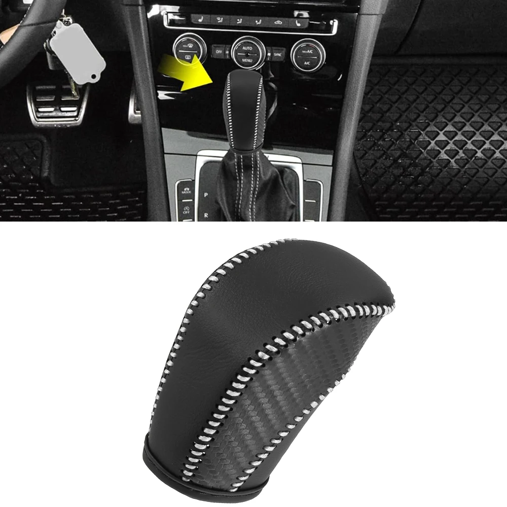

Black Thread/Gray Thread Car Gear Shift Stick Cover for Volkswagen Golf SportWagen 2016-2017