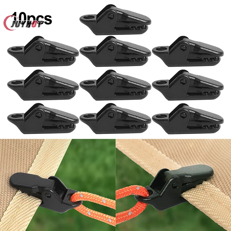 10pcs Sturdy Tent Clips Outdoor Tarpaulin Clips Anti-wind Fixed Camping Tent Clamp Clips Crocodile Clip Hook For Outdoor Camp