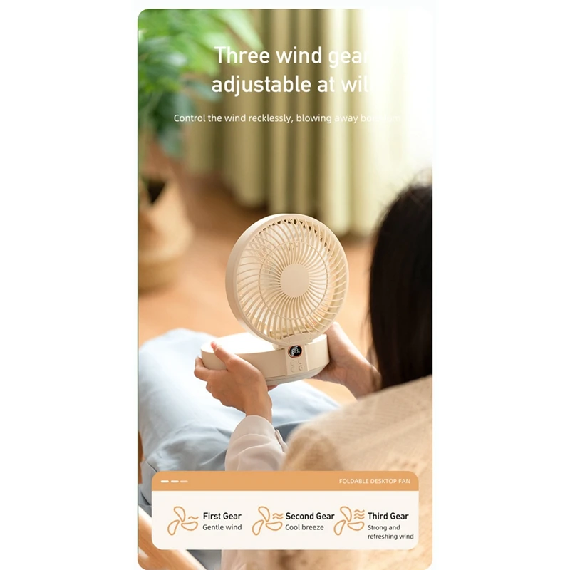 Hot Desktop Lamp Fan Foldable Retractable Small Fan Mini Portable Charging USB Home Low Noise Wall Hanging Electric Fan