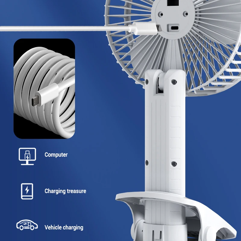 JR Großhandel Kleiner tragbarer Handventilator für Tischbatterien, wiederaufladbarer Mini-Handventilator mit Clip