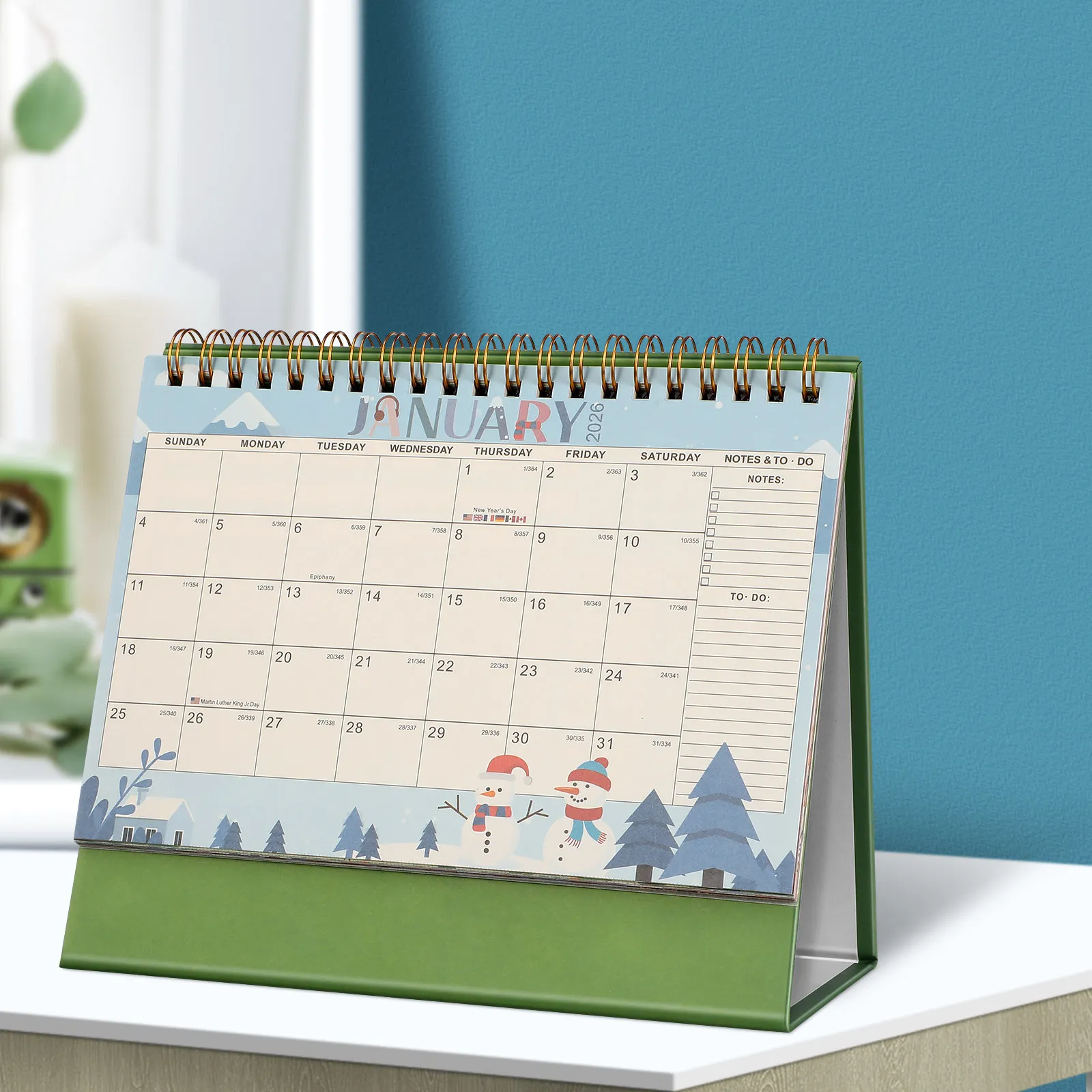 

Minimalist Mini Desk Calendar 2026 Small Standing Calendar with Thick Paper Flip Daily Schedule Planner for Office Desk Decor