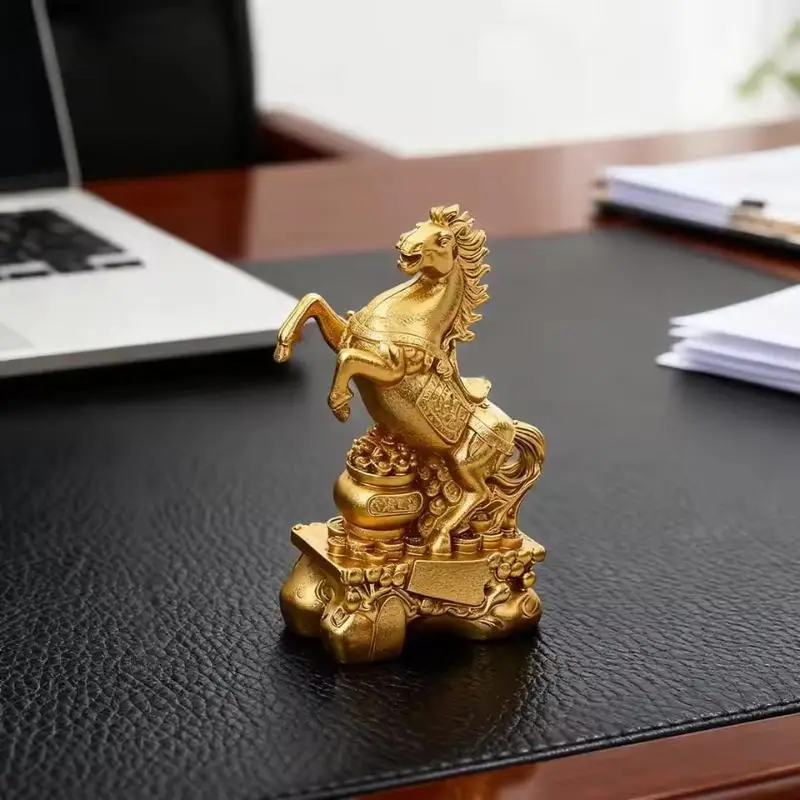 【D】Statue 2026 Year Of The Horse Feng Shui Zodiac Animal Sculpture Funny Toys Fortune Wealth Ornament For Desktop Bookshelf