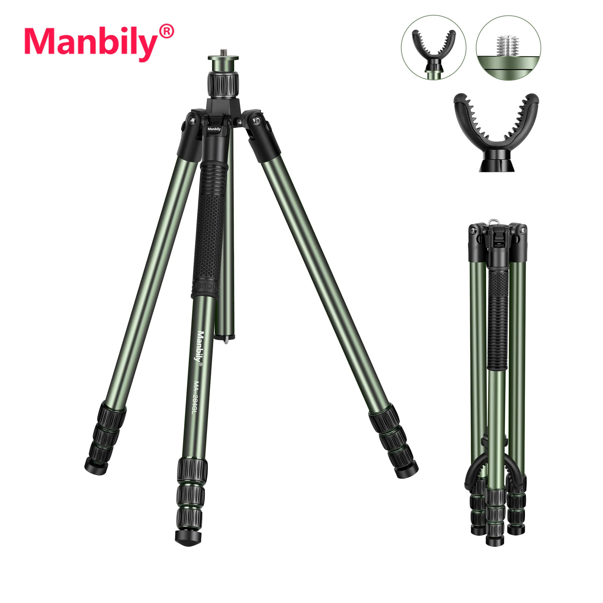 

Manbily Professional Hunting Tripod For Precision Shooting V Yoke Rest Portable Adjustable Height Tripod