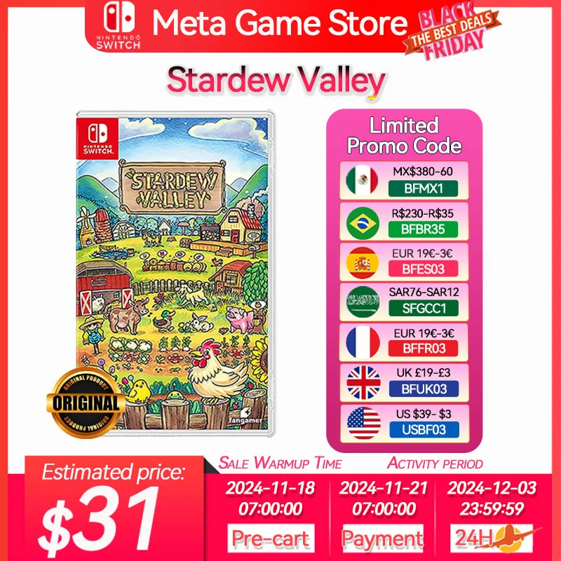 Stardew Valley Nintendo Switch Game Deals Physical for Nintendo Switch OLED Nintendo Switch Lite Nintendo Switch Game Cards