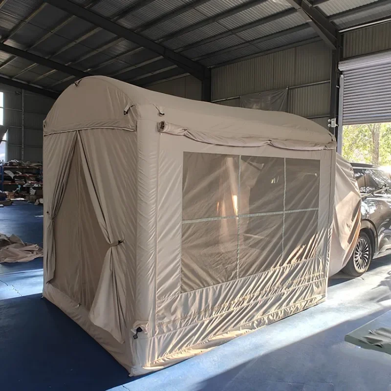 Outdoor SUV inflatable tail tent, camping canopy rainproof family tent, portable and lightweight quick-opening tent