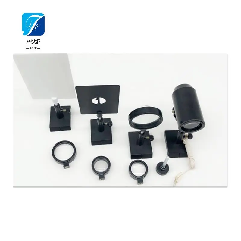 

A55F-Optical Experiment Set Plano Convex Lenses Double Convex Lens Candle Holders 1 Set Screen Light Convex Concave Lens