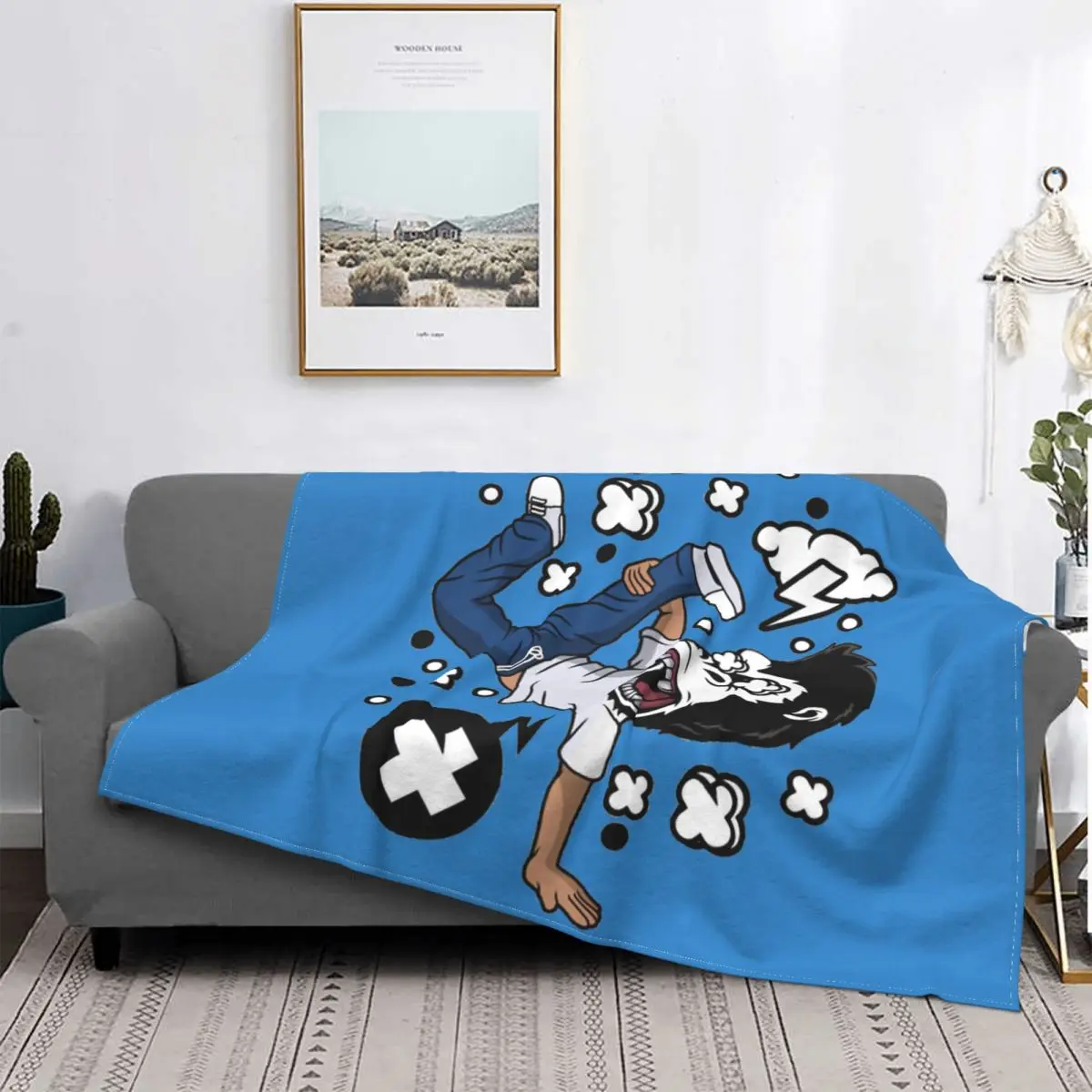 Breakdance Monkey Gorilla Pop Art Blanket B Boying Fleece Velvet All Season Breathable Plaid Throw Blankets For bed Rug Piece