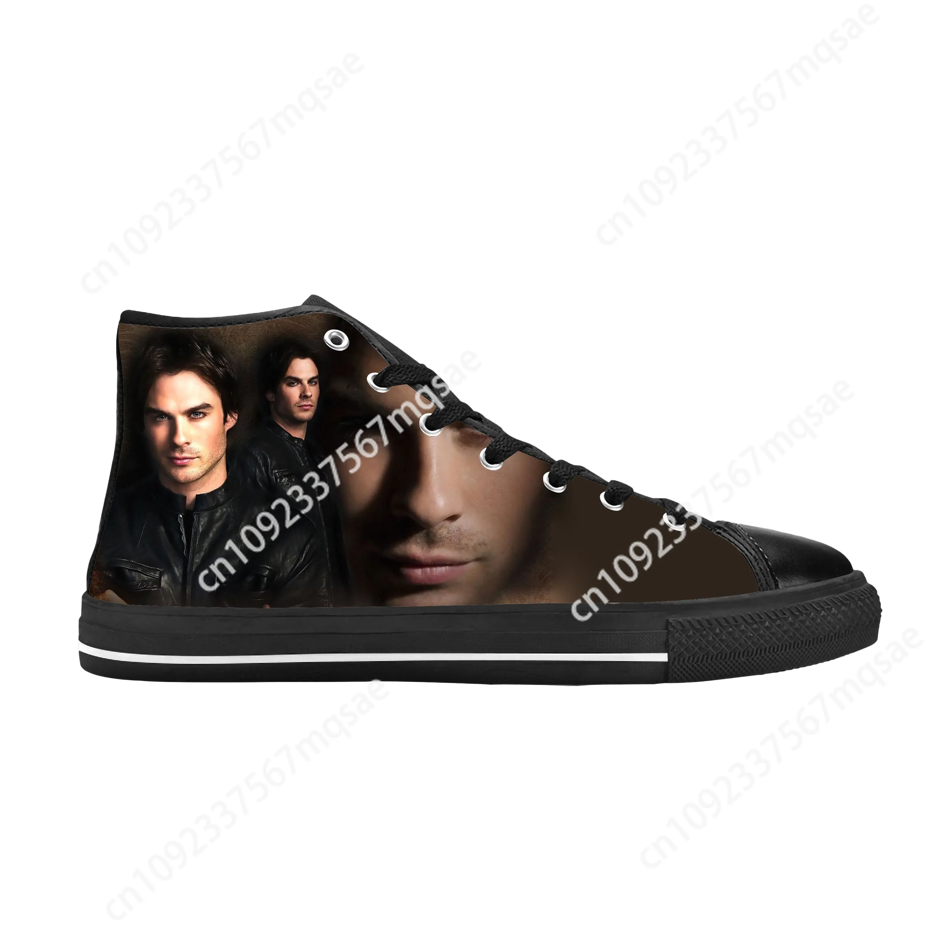 Hot The Vampire Diaries Damon Salvatore Cool Fashion Casual Shoes High Top Comfortable Breathable Mens Womens Latest Sneakers