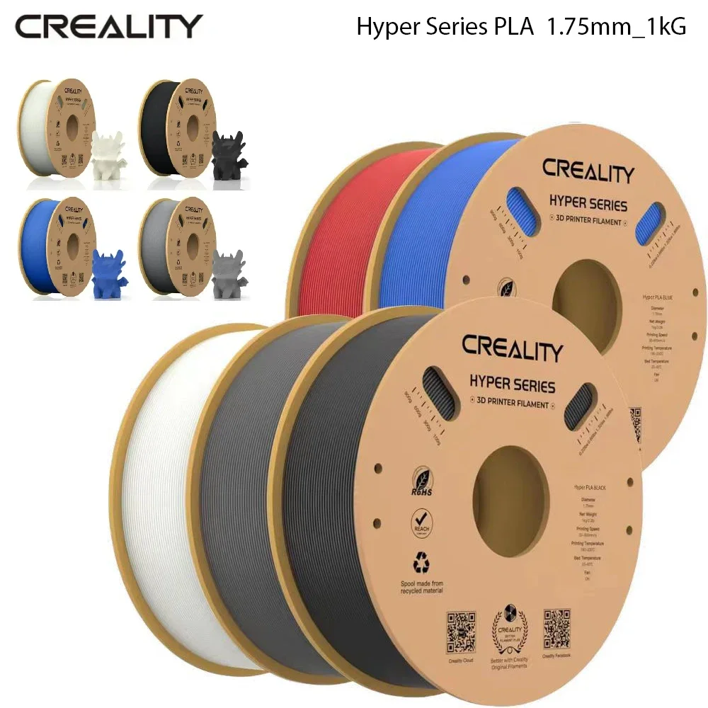 CREALITY PLA Filament 1.75mm 1KG Better Fluidity Faster Cooling High Precision 3D Printer Materials Hyper Series For FDM Printer