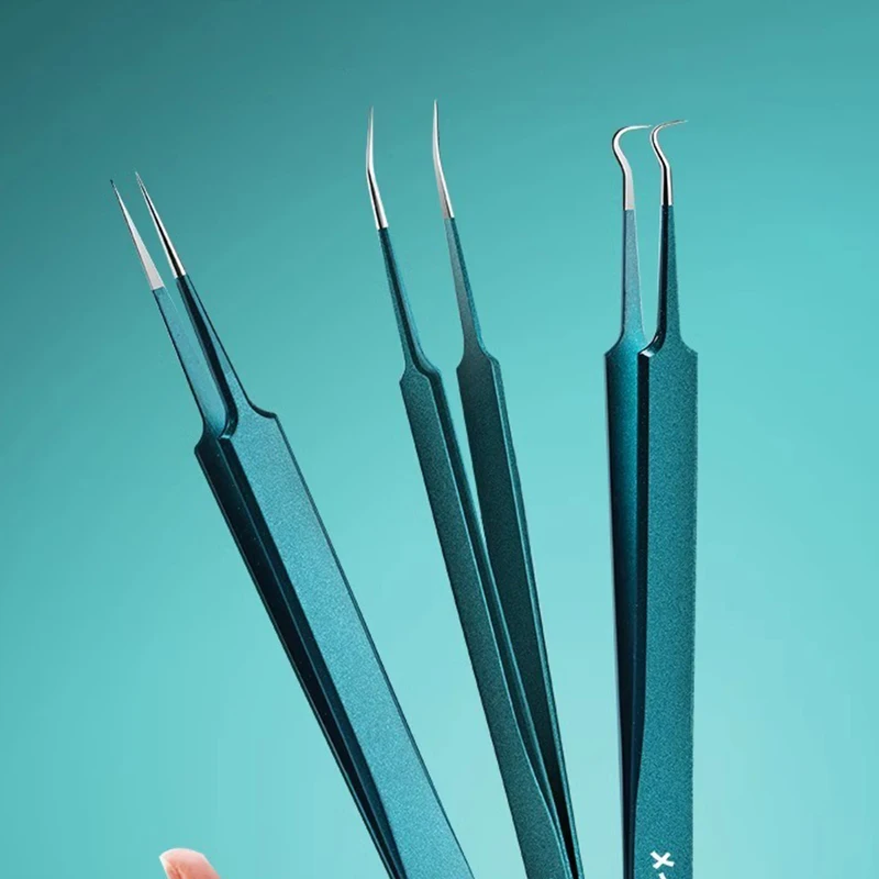 Acne-naaldcelklemset voor het verwijderen van mee-eters, schrapen, sluiten van de mond en het knijpen van acne-gereedschappen met pincet