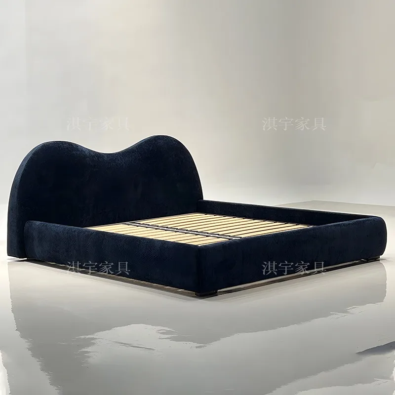 Italian minimalist fabric bed, modern minimalist home designer furniture