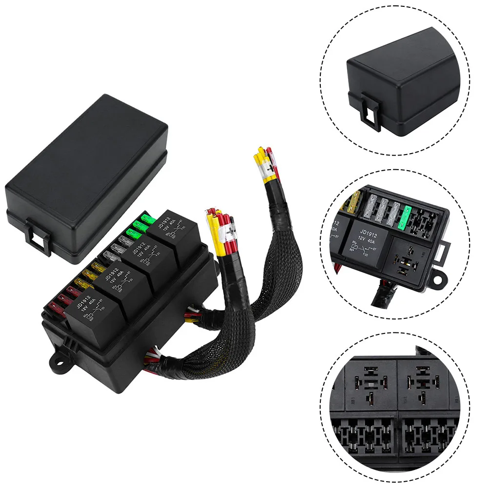 12 Way Fuse And Relay Setup Connector 40A Relay As Shown In The Figure Pre-Wired Relay Electrical Circuit Organization