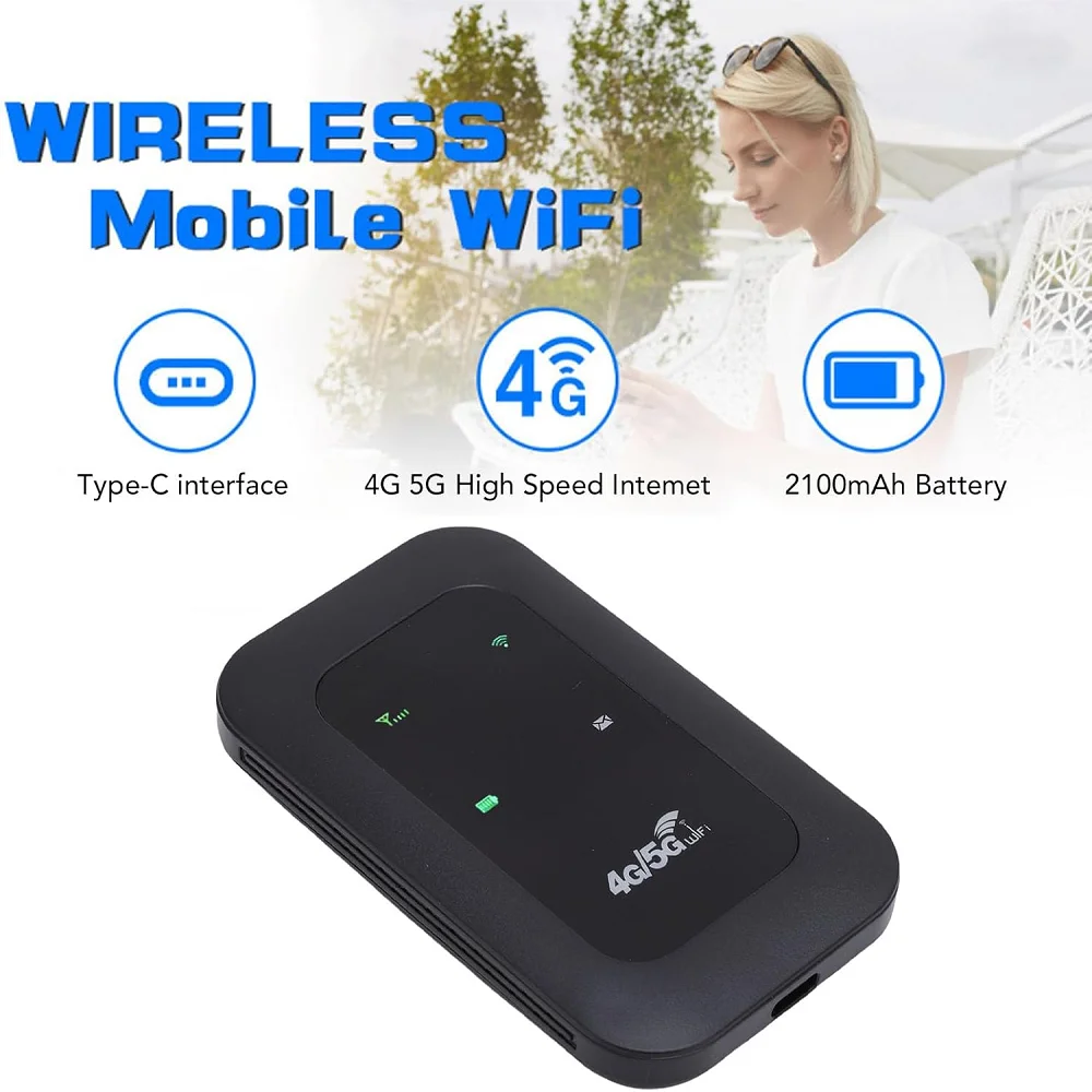 Mobile WiFi Router 2100mAh Battery Supports 10 Connected Devices 4G 5G LTE WiFi Hotspot 150Mbps High Speed Portable for Business image 3