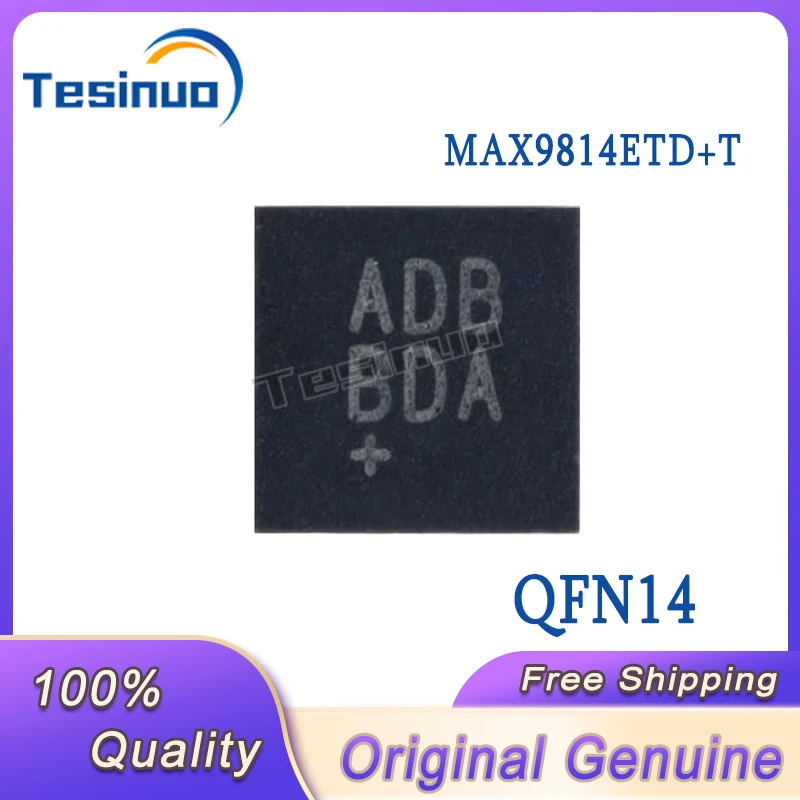 5/PCS New Original Patch MAX9814ETD+T ADB QFN-14 audio power amplifier IC chip In Stock