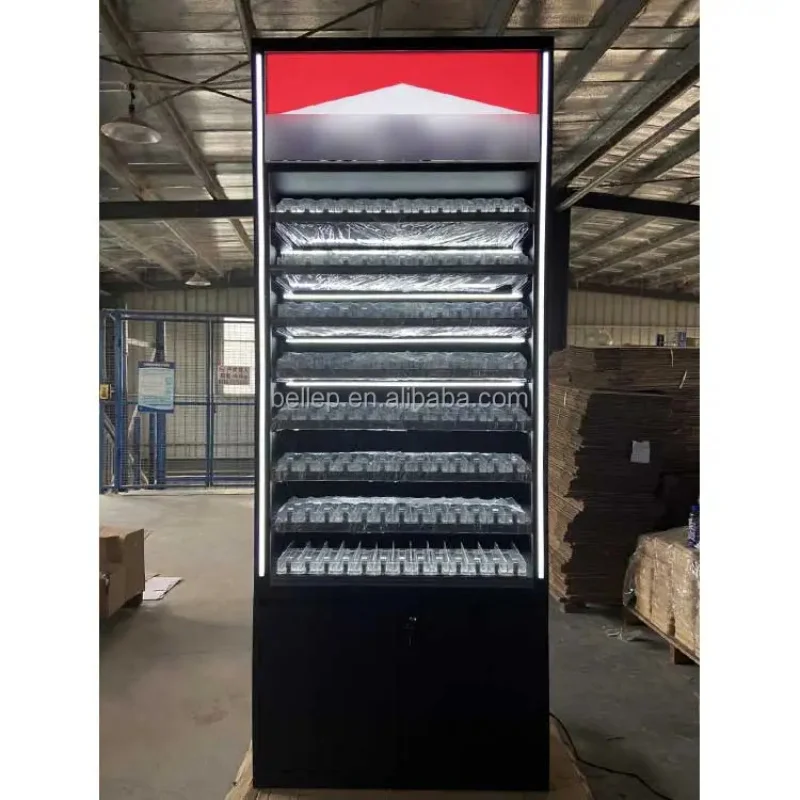 custom.Led Light and Lockable Rack Display Cabinet Smoke Shop