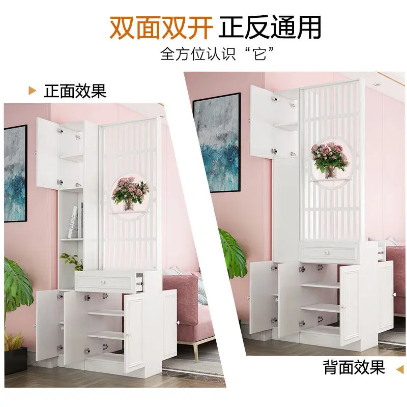 Simple modern screen partition, living room is facing the door, double-sided entrance cabinet, wine cabinet, entrance hall