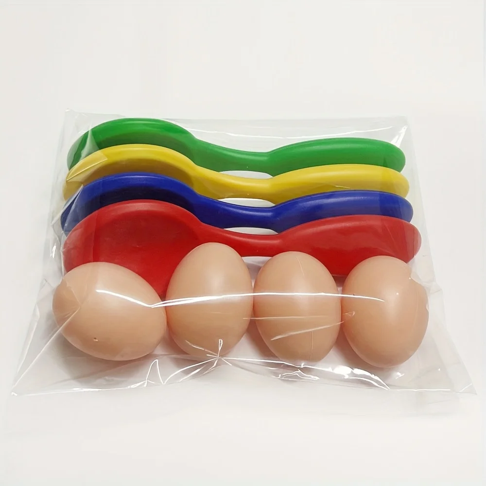 1 Set Easter Balance Egg Spoon Fun Sports Egg Tray Balance Spoon Balance Running Competition Game