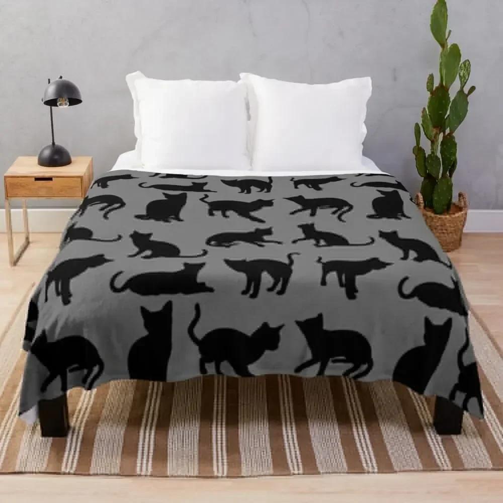 

Black cats Throw Blanket Machine Washable Soft Warm Blanket