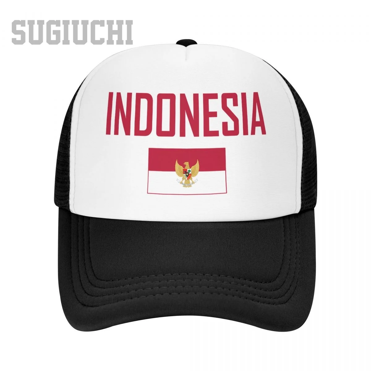 Unisex Mesh Cap Hat INDONESIA Flag And Font Trucker for Men Women Baseball Caps Outdoors Cool