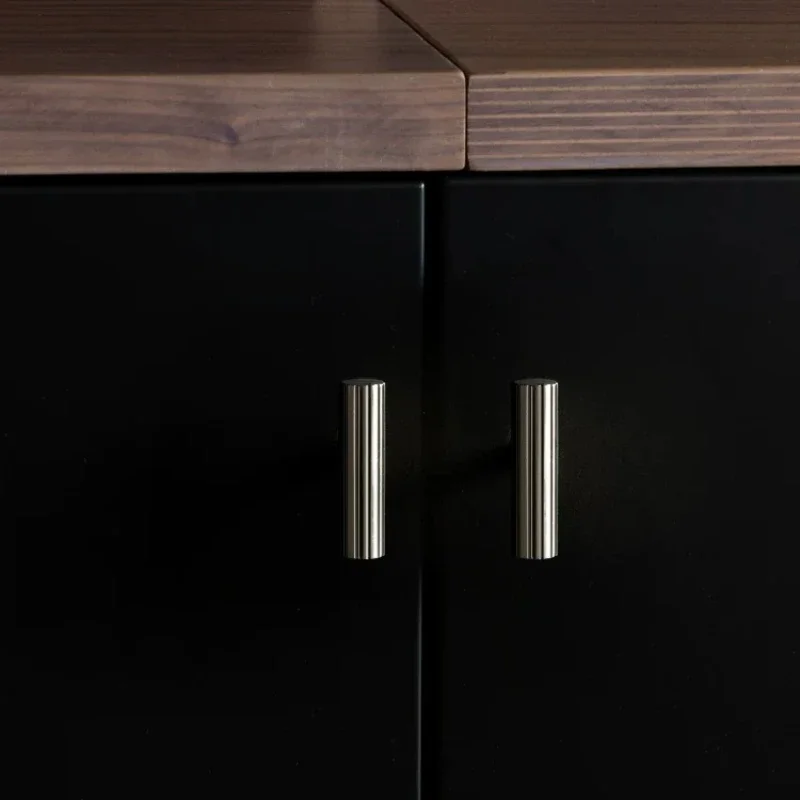 

Kitchen Cabinet Knobs Modern High-end Handles for Furniture Solid Brass Titanium Silver Kitchen Handles Semi-circle Drawer Pulls